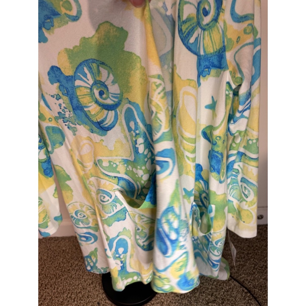 NWT Lularoe Caroline Cardigan Sweather Small‎ White, Teal, & Green - Picture 3 of 9